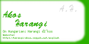 akos harangi business card